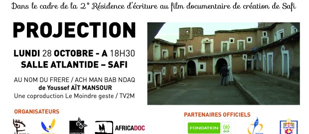 Projection – Lundi 28 octobre à 18h30 – Salle Atlantide à Safi